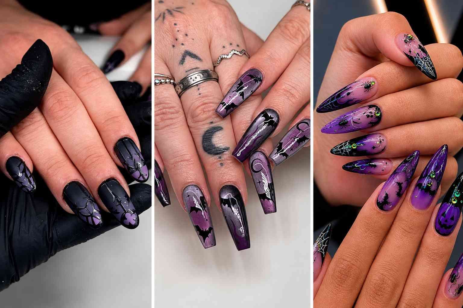 Black and Purple Nail Ideas