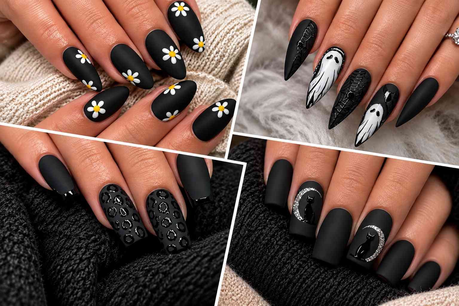 Black Nails in Matte: 18 Looks for Every Mood
