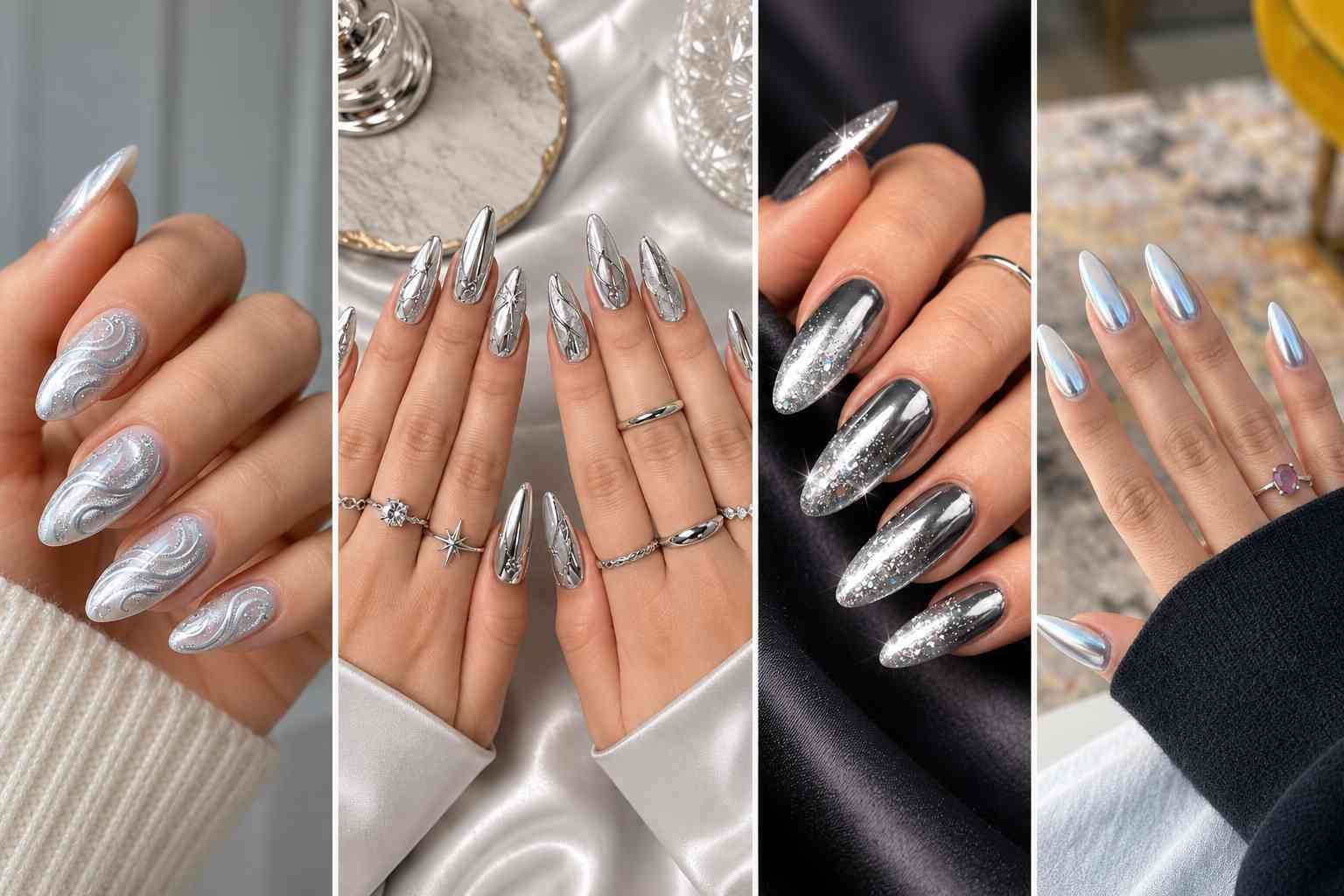 15 Silver Chrome Nails That Suit Cool Undertones